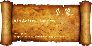Vitárius Márton névjegykártya